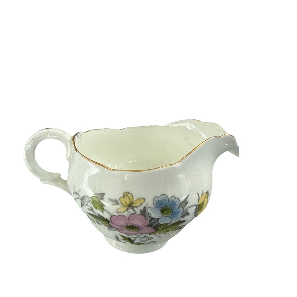 Adderley Fine Bone China Creamer jug Floral with gold trim
